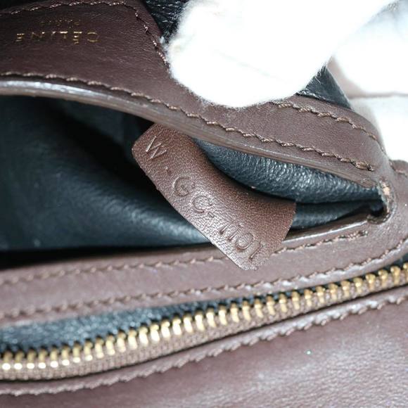 CELINE Trapeze Hand Bag Leather 2way Brown Auth hk1137 - Picture 12 of 16